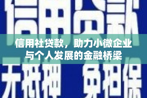 邓州信用社贷款，助力小微企业与个人发展的金融桥梁