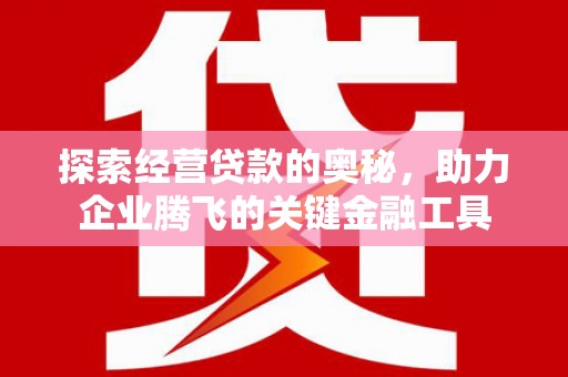 邓州探索经营贷款的奥秘，助力企业腾飞的关键金融工具