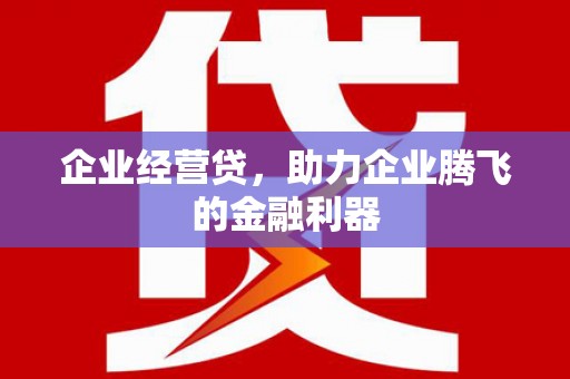 邓州企业经营贷，助力企业腾飞的金融利器