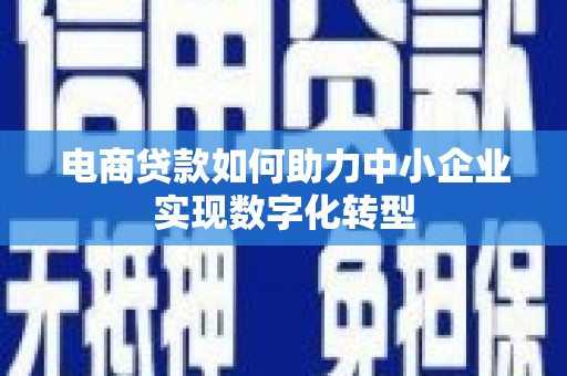 邓州电商贷款如何助力中小企业实现数字化转型