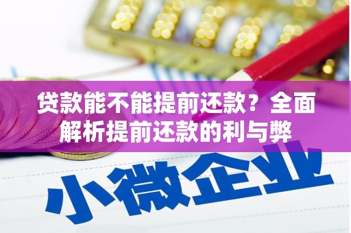 邓州贷款能不能提前还款？全面解析提前还款的利与弊