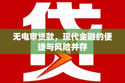 邓州无电审贷款，现代金融的便捷与风险并存