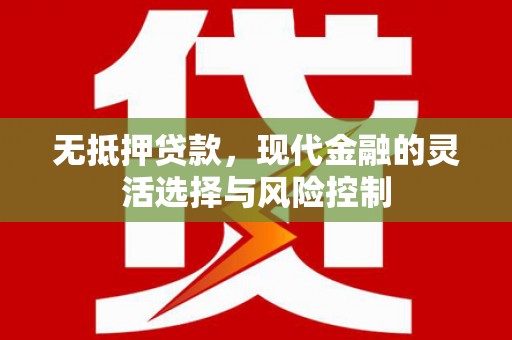 邓州无抵押贷款，现代金融的灵活选择与风险控制
