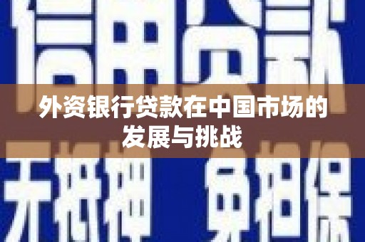 邓州外资银行贷款在中国市场的发展与挑战