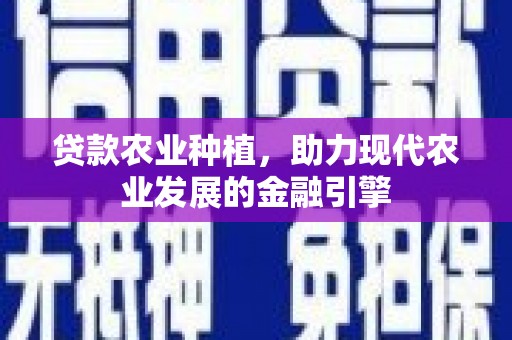邓州贷款农业种植，助力现代农业发展的金融引擎
