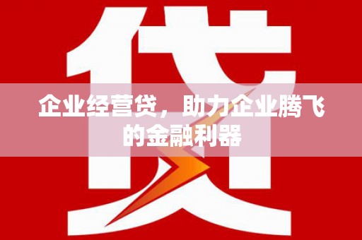 邓州企业经营贷，助力企业腾飞的金融利器