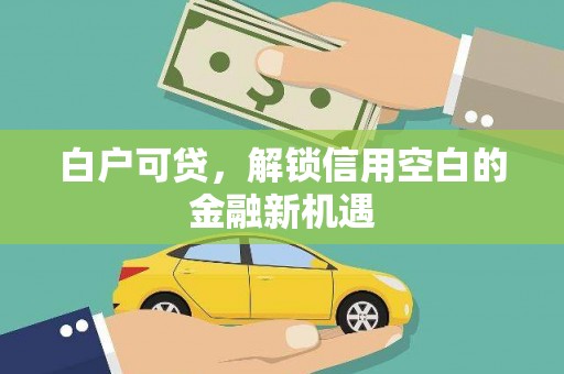 邓州白户可贷，解锁信用空白的金融新机遇