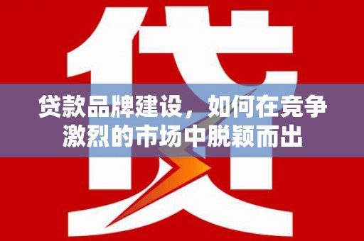 邓州贷款品牌建设，如何在竞争激烈的市场中脱颖而出