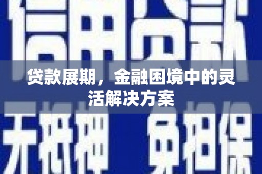 邓州贷款展期，金融困境中的灵活解决方案