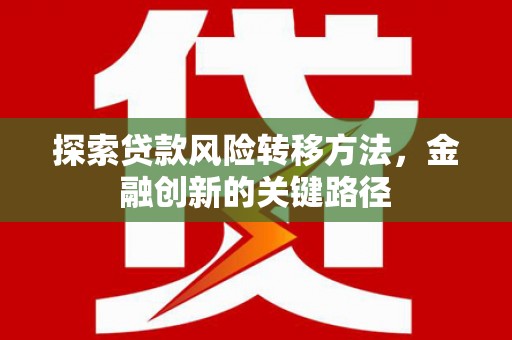 邓州探索贷款风险转移方法，金融创新的关键路径