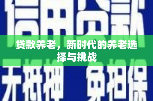 邓州贷款养老，新时代的养老选择与挑战