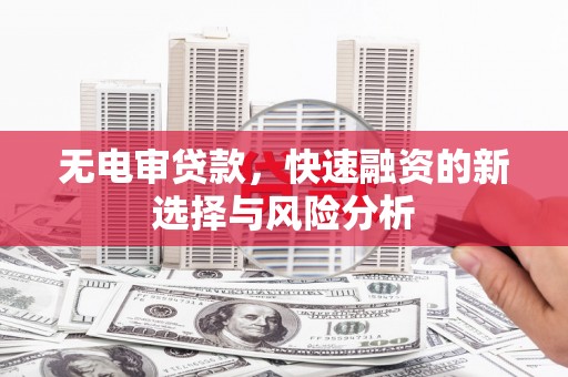 邓州无电审贷款，快速融资的新选择与风险分析