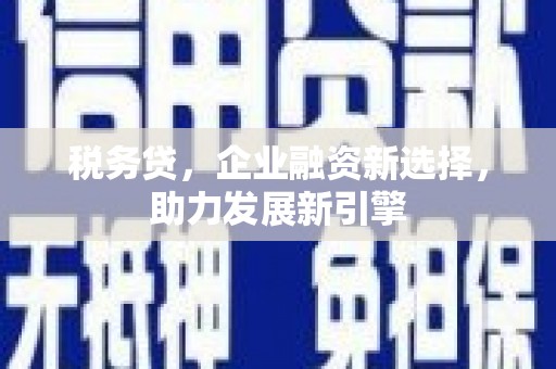 邓州税务贷，企业融资新选择，助力发展新引擎