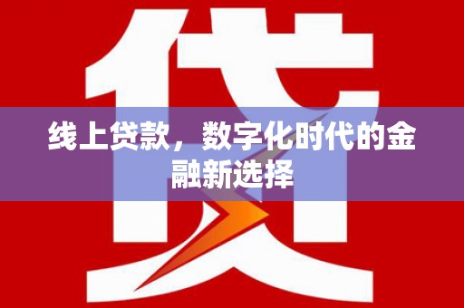 邓州线上贷款，数字化时代的金融新选择