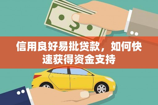 邓州信用良好易批贷款，如何快速获得资金支持